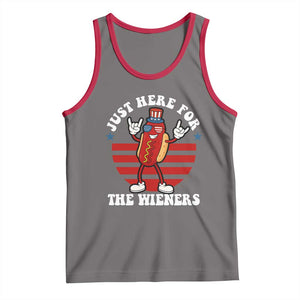 Funny 4th Of July Tank Top I'm Just Here for The Wieners Hot Dog TS10 Deep Heather Red Print Your Wear