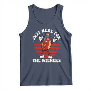 Funny 4th Of July Tank Top I'm Just Here for The Wieners Hot Dog TS10 Navy Print Your Wear
