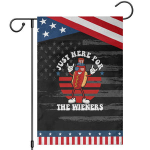 Funny 4th Of July Garden Flag I'm Just Here for The Wieners Hot Dog TS10 Distressed Black Blue Print Your Wear