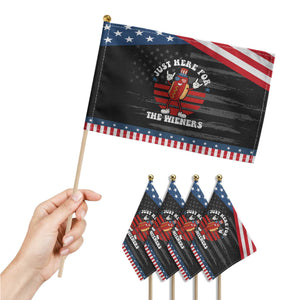 Funny 4th Of July Patriotic Handheld Flag I'm Just Here for The Wieners Hot Dog TS10 Print Your Wear