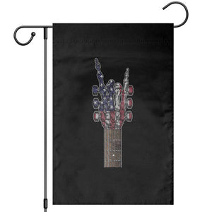 Rock On Skeleton Hand Guitar Garden Flag Retro American Flag Heavy Metal Guitarist TS10 Black Print Your Wear
