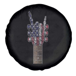Rock On Skeleton Hand Guitar Spare Tire Cover Retro American Flag Heavy Metal Guitarist TS10 Print Your Wear
