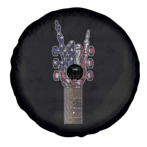 Rock On Skeleton Hand Guitar Spare Tire Cover Retro American Flag Heavy Metal Guitarist TS10 Print Your Wear