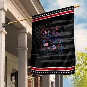 Patriotic Subtle FDT Garden Flag Coquette Bow Patriotic 4th of July TS10 Distressed Black Red Print Your Wear
