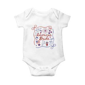 American Bride Bachelorette Party Baby Onesie Coquette Bow 4th Of July TS10 White Print Your Wear