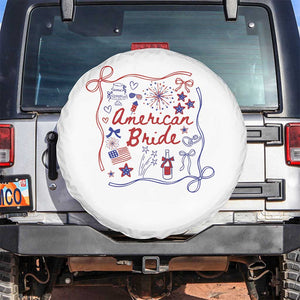 American Bride Bachelorette Party Spare Tire Cover Coquette Bow 4th Of July TS10 No hole White Print Your Wear