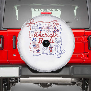 American Bride Bachelorette Party Spare Tire Cover Coquette Bow 4th Of July TS10 White Print Your Wear