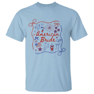American Bride Bachelorette Party T Shirt Coquette Bow 4th Of July TS10 Light Blue Print Your Wear
