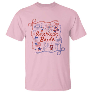 American Bride Bachelorette Party T Shirt Coquette Bow 4th Of July TS10 Light Pink Print Your Wear