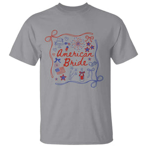 American Bride Bachelorette Party T Shirt Coquette Bow 4th Of July TS10 Sport Gray Print Your Wear