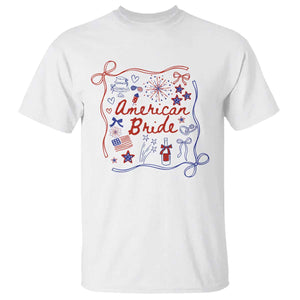 American Bride Bachelorette Party T Shirt Coquette Bow 4th Of July TS10 White Print Your Wear