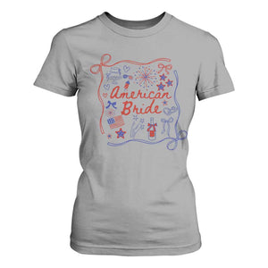 American Bride Bachelorette Party T Shirt For Women Coquette Bow 4th Of July TS10 Sport Gray Print Your Wear