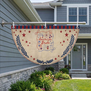 American Bride Bachelorette Party Patriotic Fan Flag Coquette Bow 4th Of July