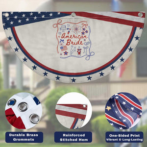 American Bride Bachelorette Party Patriotic Fan Flag Coquette Bow 4th Of July
