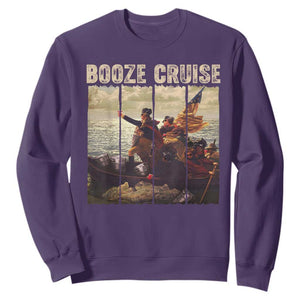 Booze Cruise 4th of July Sweatshirt Funny Political Founding Fathers TS10 Purple Print Your Wear