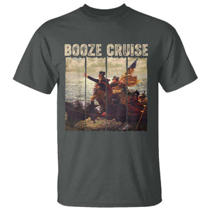 Funny 4th of July T Shirt Political Party Booze Cruise Founding Father TS10 Dark Heather Print Your Wear