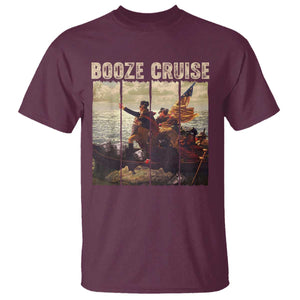 Funny 4th of July T Shirt Political Party Booze Cruise Founding Father TS10 Maroon Print Your Wear