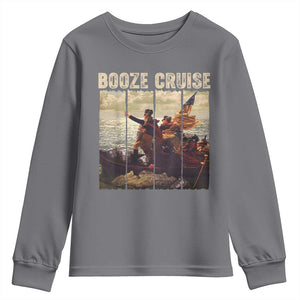 Funny 4th of July Youth Sweatshirt Political Party Booze Cruise Founding Father TS10 Charcoal Print Your Wear