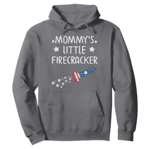 Mommy's Little Firecracker 4th of July Hoodie Patriotic American Flag TS10 Charcoal Print Your Wear