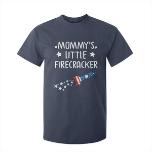 Mommy's Little Firecracker 4th of July T Shirt For Kid Patriotic American Flag TS10 Navy Print Your Wear