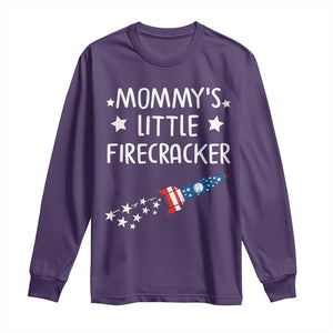Mommy's Little Firecracker 4th of July Long Sleeve Shirt Patriotic American Flag TS10 Purple Print Your Wear