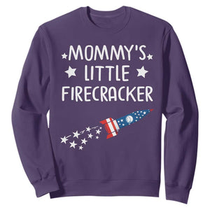 Mommy's Little Firecracker 4th of July Sweatshirt Patriotic American Flag TS10 Purple Print Your Wear