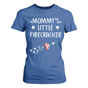 Mommy's Little Firecracker 4th of July T Shirt For Women Patriotic American Flag TS10 Royal Blue Print Your Wear