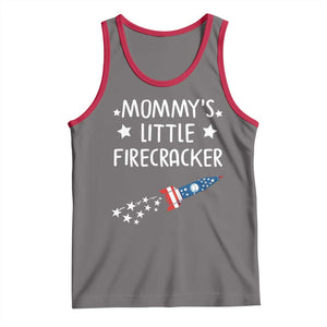 Mommy's Little Firecracker 4th of July Tank Top Patriotic American Flag TS10 Deep Heather Red Print Your Wear