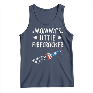 Mommy's Little Firecracker 4th of July Tank Top Patriotic American Flag TS10 Navy Print Your Wear