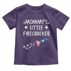 Mommy's Little Firecracker 4th of July Toddler T Shirt Patriotic American Flag TS10 Purple Print Your Wear
