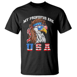 Funny 4th of July T Shirt My Pronouns Are USA Eagle American TS10 Black Print Your Wear