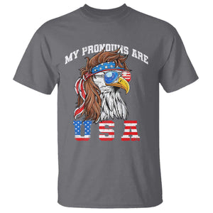 Funny 4th of July T Shirt My Pronouns Are USA Eagle American TS10 Charcoal Print Your Wear