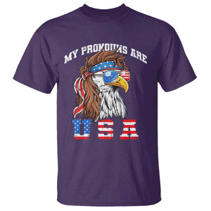 Funny 4th of July T Shirt My Pronouns Are USA Eagle American TS10 Purple Print Your Wear