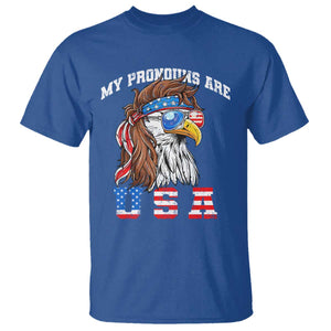 Funny 4th of July T Shirt My Pronouns Are USA Eagle American TS10 Royal Blue Print Your Wear