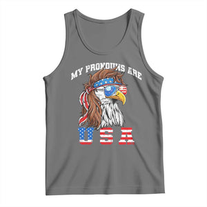 Funny 4th of July Tank Top My Pronouns Are USA Eagle American TS10 Black Heather Print Your Wear
