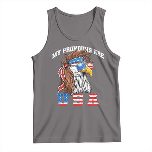Funny 4th of July Tank Top My Pronouns Are USA Eagle American TS10 Deep Heather Print Your Wear