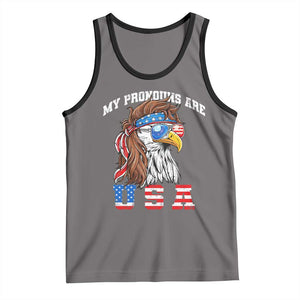 Funny 4th of July Tank Top My Pronouns Are USA Eagle American TS10 Deep Heather Black Print Your Wear