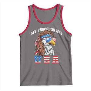 Funny 4th of July Tank Top My Pronouns Are USA Eagle American TS10 Deep Heather Red Print Your Wear