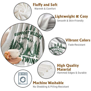 Support Wildlife Raise Twins Throw Blanket Twin Parent Mom Dad Bear Family TS10 Print Your Wear