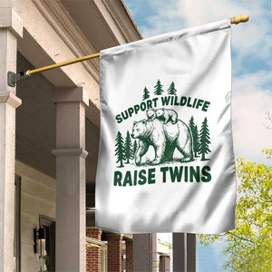 Support Wildlife Raise Twins Garden Flag Twin Parent Mom Dad Bear Family TS10 Print Your Wear