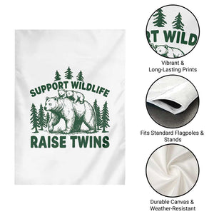 Support Wildlife Raise Twins Garden Flag Twin Parent Mom Dad Bear Family TS10 Print Your Wear
