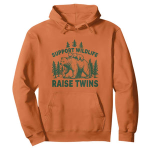 Support Wildlife Raise Twins Hoodie Twin Parent Mom Dad Bear Family