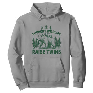 Support Wildlife Raise Twins Hoodie Twin Parent Mom Dad Bear Family