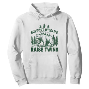 Support Wildlife Raise Twins Hoodie Twin Parent Mom Dad Bear Family