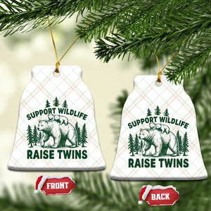 Support Wildlife Raise Twins Ceramic Ornament Twin Parent Mom Dad Bear Family TS10 Print Your Wear