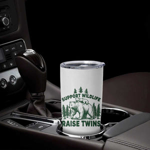 Support Wildlife Raise Twins Tumbler Cup Twin Parent Mom Dad Bear Family