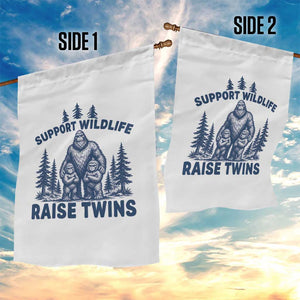 Support Wildlife Raise Twins Garden Flag Twin Dad Mom Parent Bigfoot Family TS10 Print Your Wear