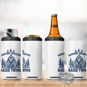 Support Wildlife Raise Twins 4 in 1 Can Cooler Tumbler Twin Dad Mom Parent Bigfoot Family TS10 Print Your Wear