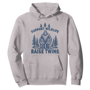 Support Wildlife Raise Twins Hoodie Twin Dad Mom Parent Bigfoot Family TS10 Ice Gray Print Your Wear