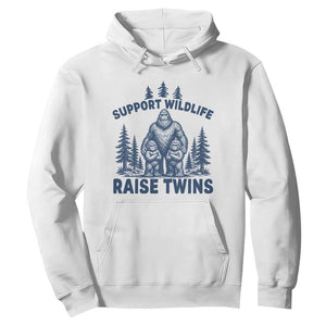 Support Wildlife Raise Twins Hoodie Twin Dad Mom Parent Bigfoot Family TS10 White Print Your Wear